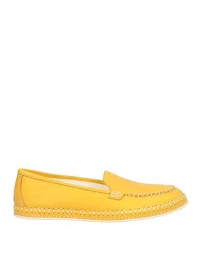 Oa Non-fashion Woman Loafers Ocher Size 7 Leather In Yellow