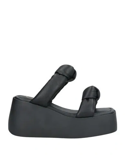 Oa Non-fashion Woman Sandals Black Size 10 Calfskin