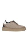 Oa Non-fashion Woman Sneakers Khaki Size 11 Calfskin In Beige