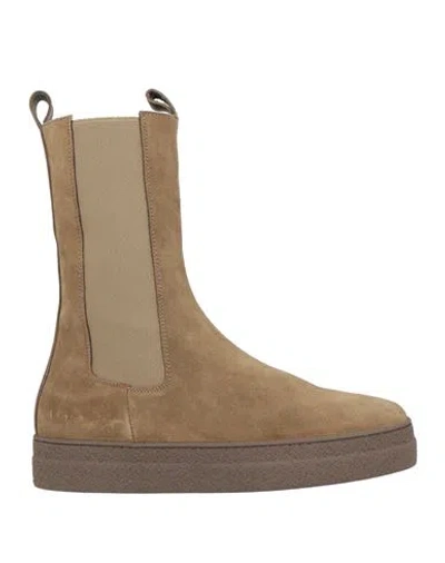 Oa Non-fashion Woman Ankle Boots Khaki Size 8 Leather In Brown