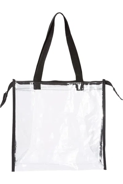 Oad Clear Zippered Tote With Full Gusset In Black