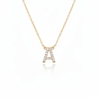 Oak & Luna 14k Solid Gold Zoe Initial Necklace With Diamonds
