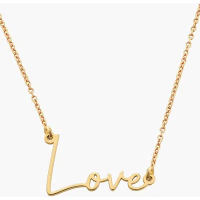 Oak & Luna Belle "love" Necklace In Gold