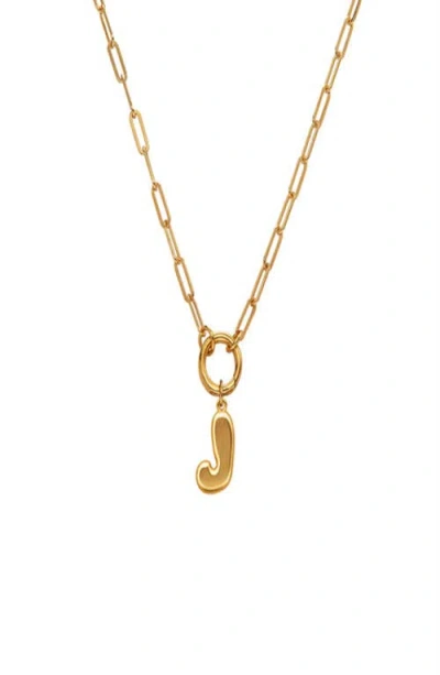 Oak & Luna Bubble Up Initial Necklace- Gold Vermeil
