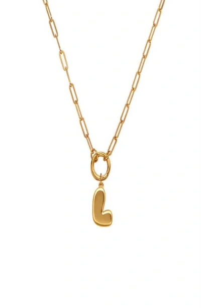 Oak & Luna Bubble Up Initial Necklace- Gold Vermeil