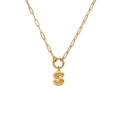 Oak & Luna Bubble Up Initial Necklace- Gold Vermeil In Neutral