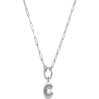 Oak & Luna Bubble Up Initial Necklace In Silver