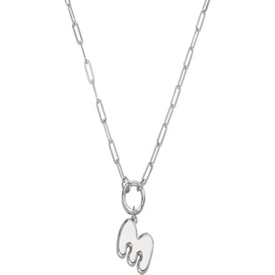 Oak & Luna Bubble Up Initial Necklace In Silver