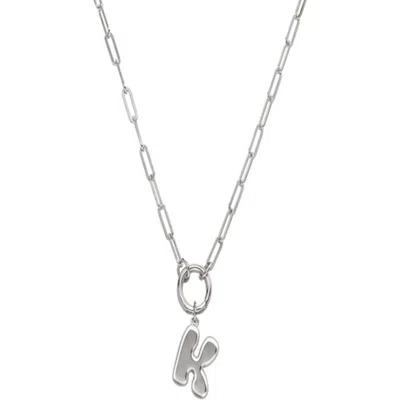 Oak & Luna Bubble Up Initial Necklace In Silver
