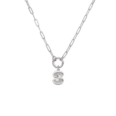 Oak & Luna Bubble Up Initial Necklace - Sterling Silver In Metallic