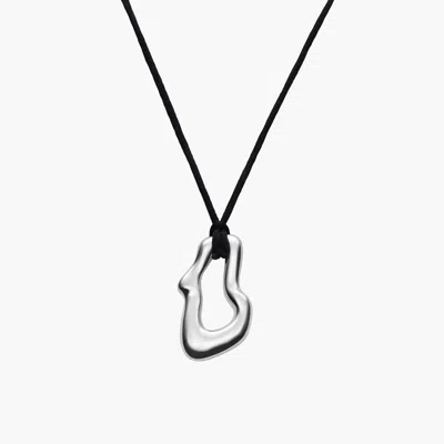 Oak & Luna Dome Wavy Pendant With Black Cord