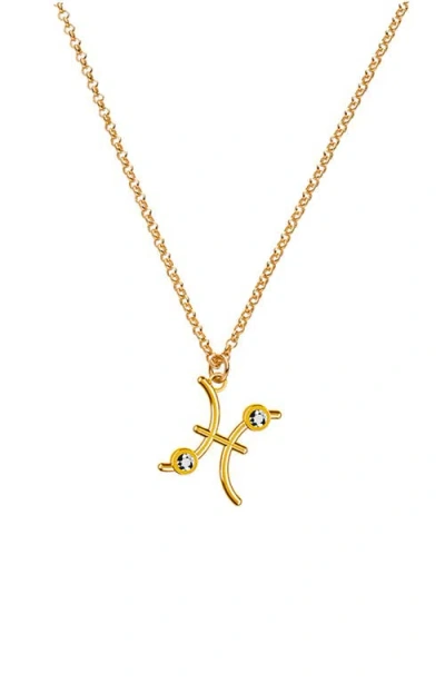 Oak & Luna Give Me A Sign Zodiac Name Necklace In Gold
