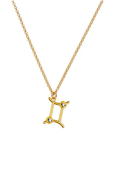 Oak & Luna Give Me A Sign Zodiac Name Necklace In Gold