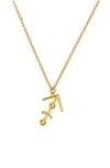 Oak & Luna Give Me A Sign Zodiac Name Necklace In Gold
