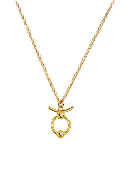 Oak & Luna Give Me A Sign Zodiac Name Necklace In Gold