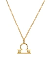 Oak & Luna Give Me A Sign Zodiac Name Necklace In Gold