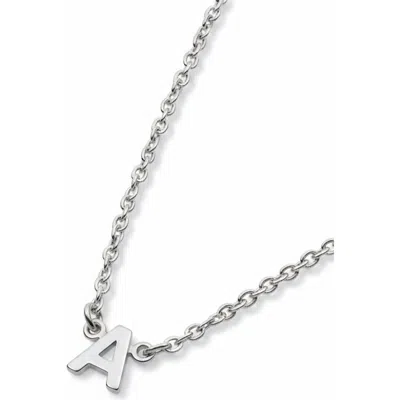 Oak & Luna Inez Initial Necklace In Silver