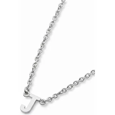 Oak & Luna Inez Initial Necklace In Silver