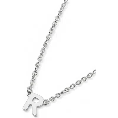 Oak & Luna Inez Initial Necklace In Silver