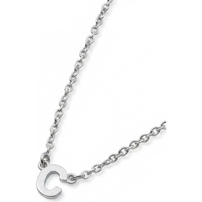 Oak & Luna Inez Initial Necklace In Silver