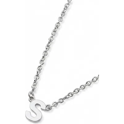 Oak & Luna Inez Initial Necklace In Silver