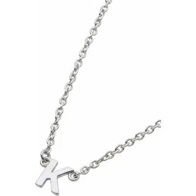 Oak & Luna Inez Initial Necklace In Silver