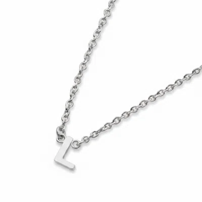 Oak & Luna Inez Initial Necklace- Sterling Silver In Metallic
