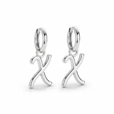 Oak & Luna Mini Signature Initial Huggie Earrings In Metallic