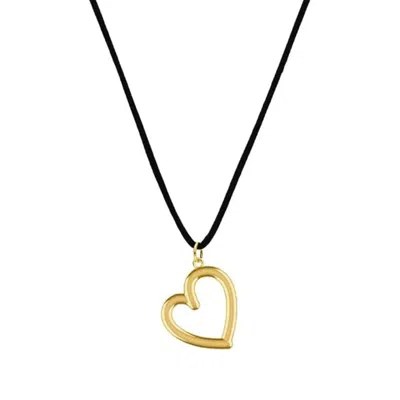 Oak & Luna My Signature Initial Cord Necklace In Black