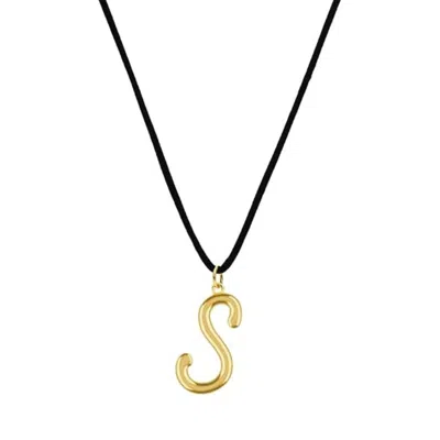 Oak & Luna My Signature Initial Cord Necklace In Blue