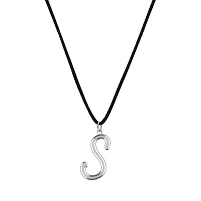 Oak & Luna My Signature Initial Cord Necklace In Metallic