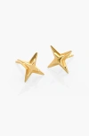 Oak & Luna Northern Star Stud Earrings In Gold