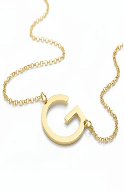 Oak & Luna Sideways Initial Necklace In Gold Plated Sterling Silver