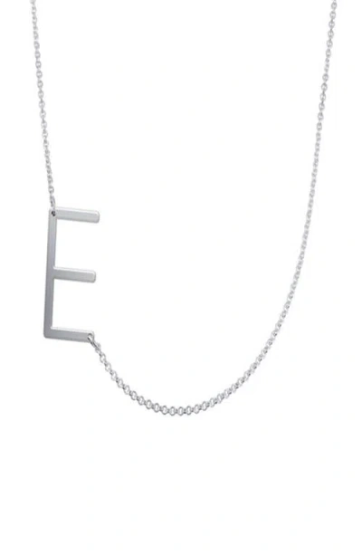 Oak & Luna Sideways Initial Necklace In Sterling Silver In Metallic