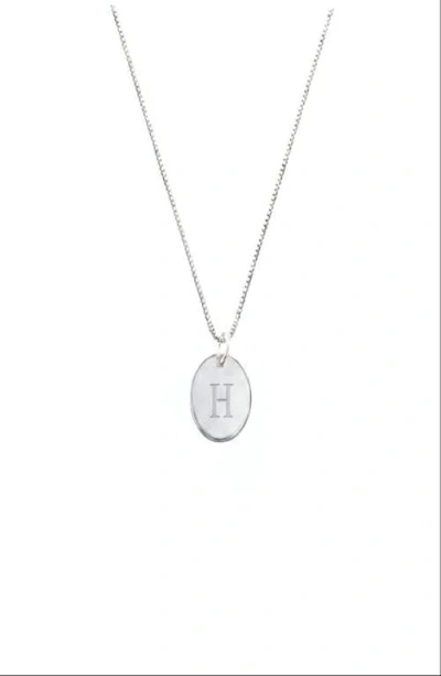 Oak & Luna Willow Initial Disc Necklace- Sterling Silver In Metallic