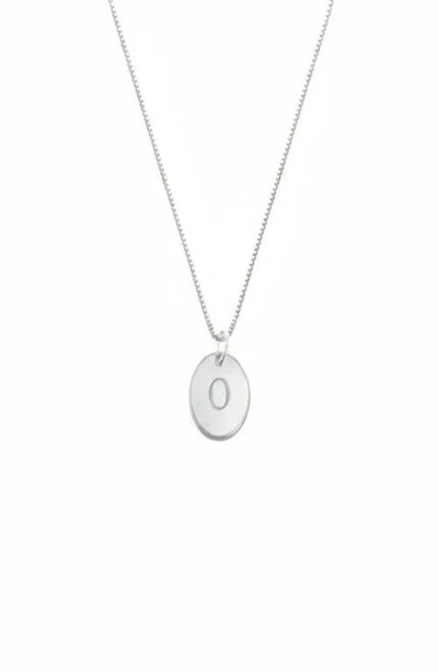 Oak & Luna Willow Initial Disc Necklace- Sterling Silver In Gray