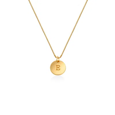 Oak & Luna Willow Initial Disc Necklace- 18k Gold Plated Silver In Metallic