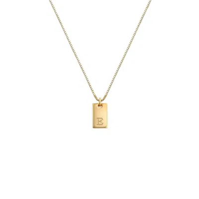 Oak & Luna Willow Initial Tag Necklace - 18k Gold Plated Silver