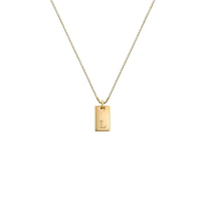 Oak & Luna Willow Initial Tag Necklace - 18k Gold Plated Silver