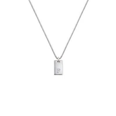 Oak & Luna Willow Initial Tag Necklace - 925 Sterling Silver In Metallic
