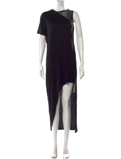 Pre-owned Oak Asymmetrical Long Dress In Black