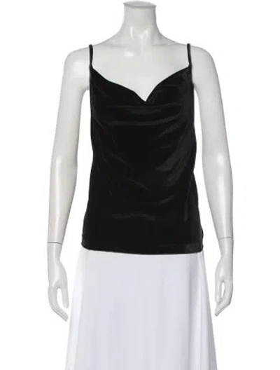 Pre-owned Oak Cowl Neck Sleeveless Top In Black