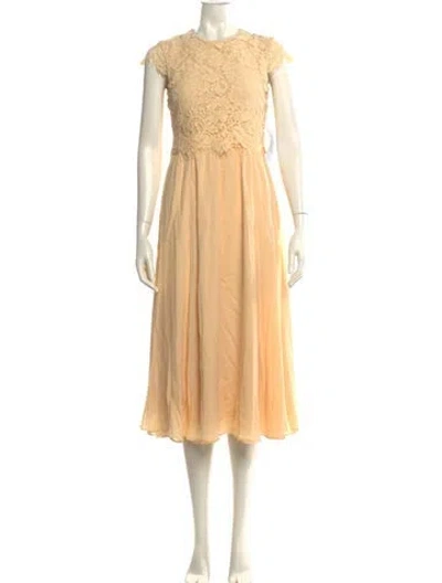 Pre-owned Oak Crew Neck Long Dress W/ Tags In Yellow