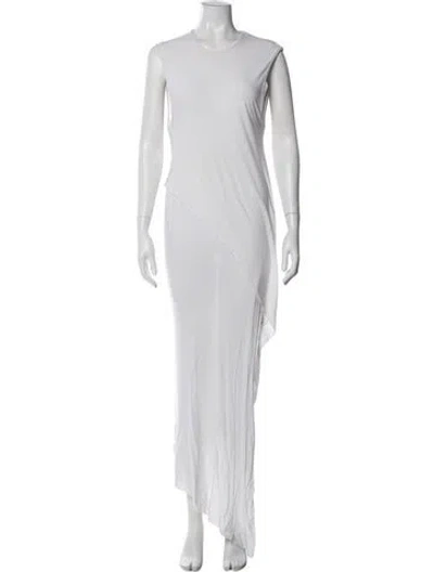 Pre-owned Oak Crew Neck Long Dress In White