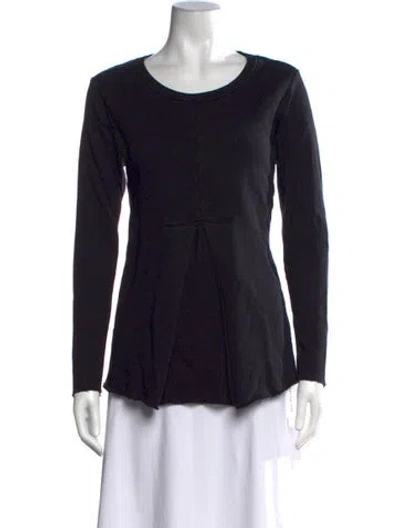 Pre-owned Oak Crew Neck Long Sleeve Top In Black