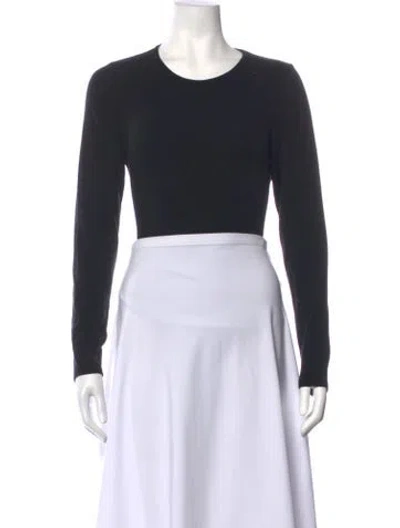 Pre-owned Oak Crew Neck Long Sleeve Top In Black