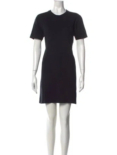 Pre-owned Oak Crew Neck Mini Dress In Black