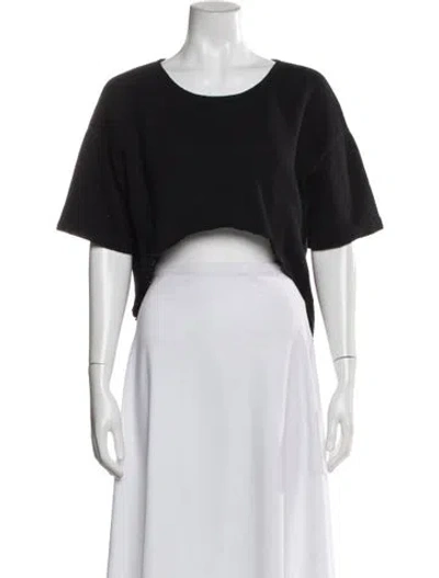 Pre-owned Oak Crew Neck Short Sleeve Crop Top In White