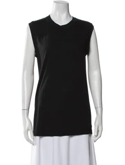 Pre-owned Oak Crew Neck Sleeveless T-shirt In Black