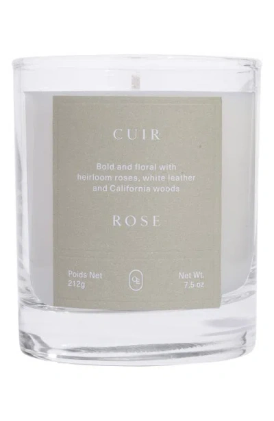 Oak Essentials Cuir Rose Scented Candle In Gray
